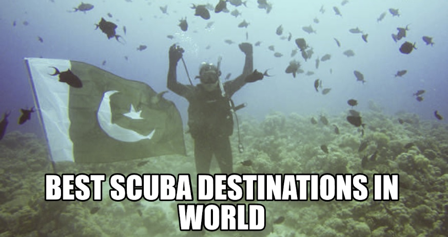 pakistani flag in ocean scuba diving
