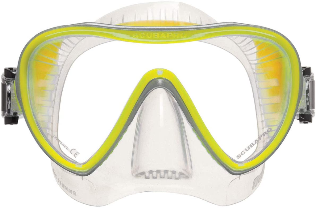 yellow color scuba diving mask